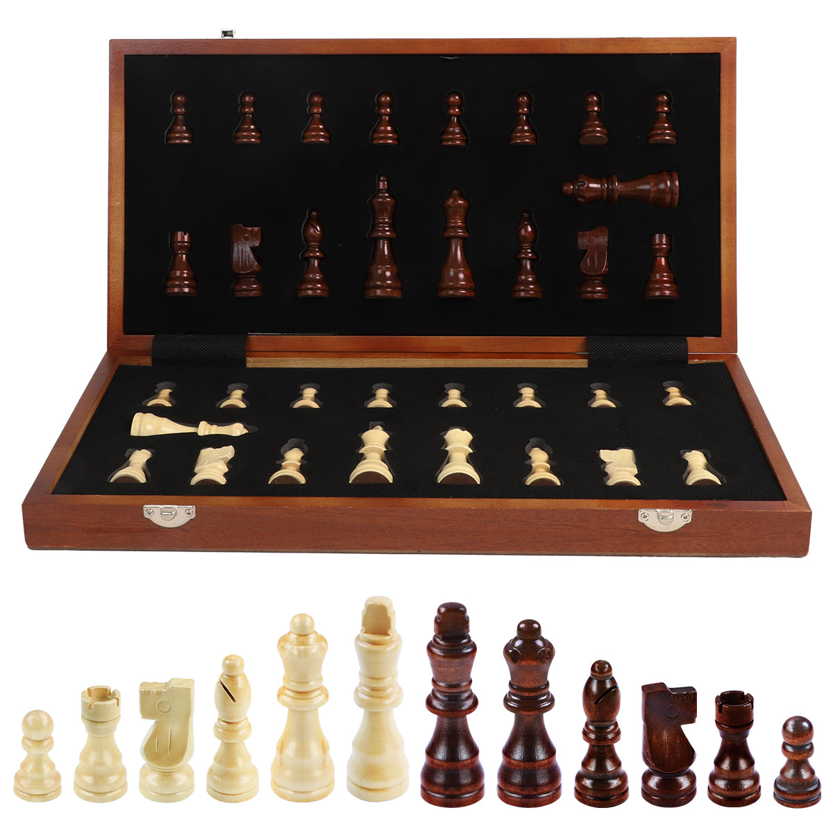 Set de ajedrez plegable magnético de madera