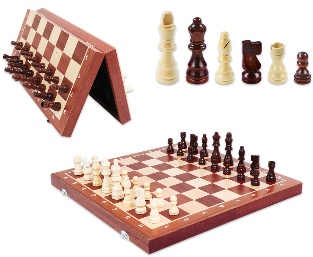 Set de ajedrez magnético plegable de madera